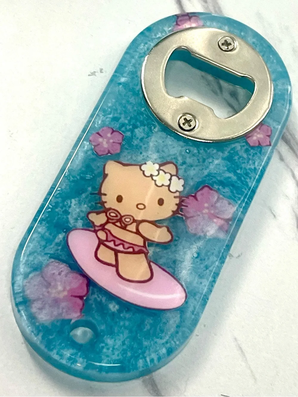 Kawaii Hawaii Hello Kitty Bottle Opener | Unique Tropical Collectible